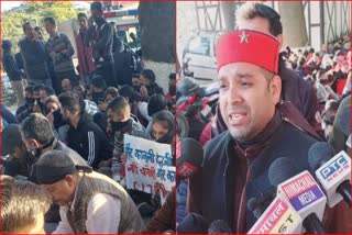 Protest of CITU outside Raj Bhavan shimla