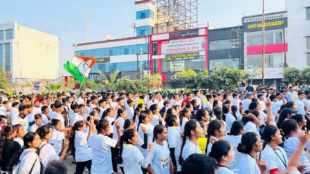 First time voters participating in the marathon in Chhattisgarh