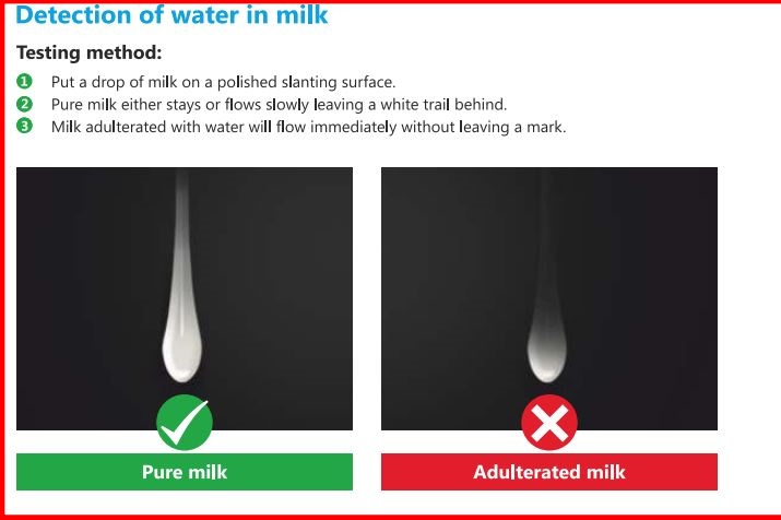 Adulteration of Water in Milk