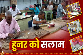 Disabled people are making candle stand from waste cigarette boxes on Diwali, they do something special on every festival