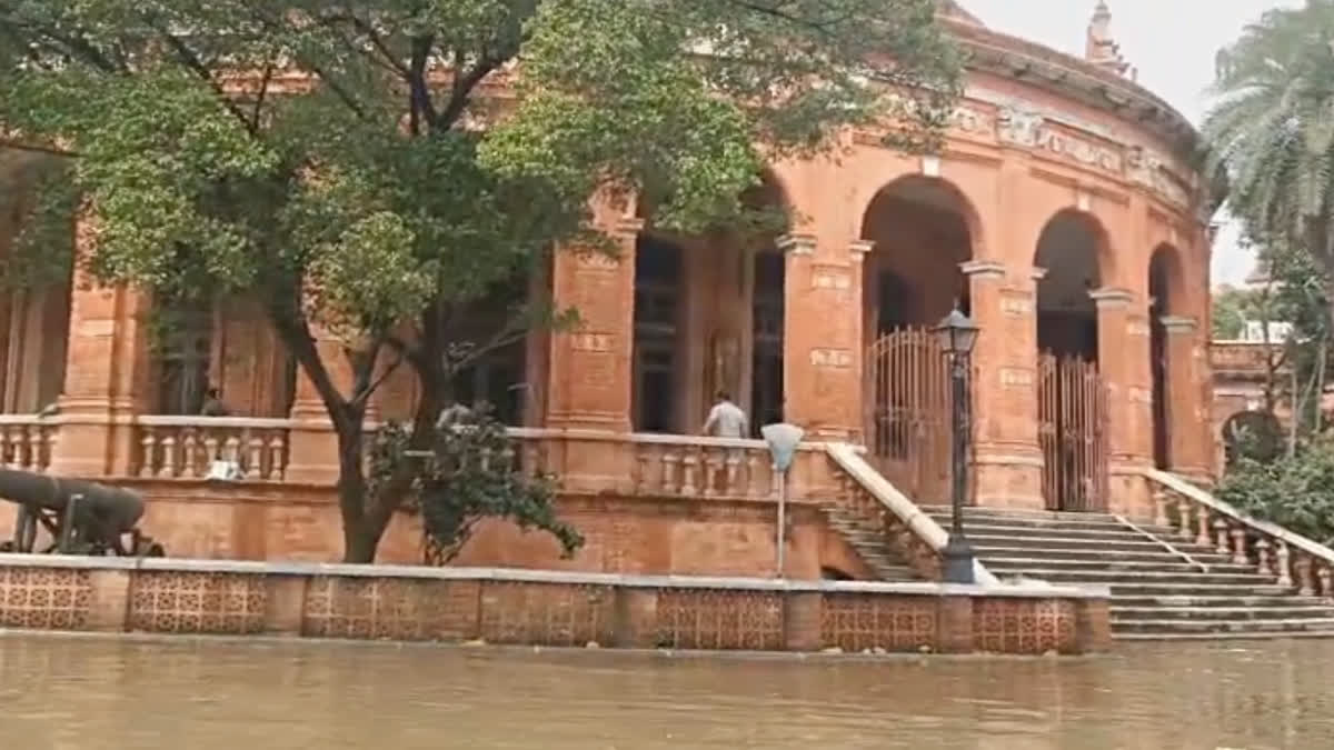 Egmore Museum and Connemara Public Library surrounded by rain water due to heavy rain in Chennai