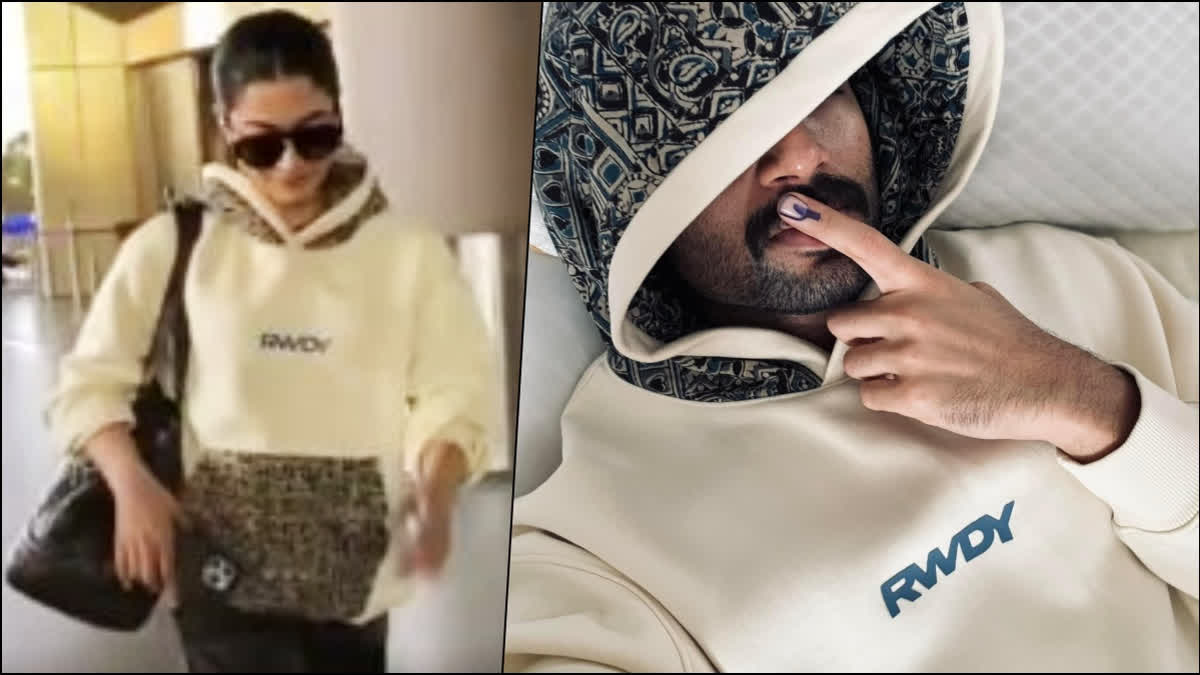 Watch: Rashmika Mandanna slips into rumoured beau Vijay Deverakonda's RWDY collection, latter papped in similar hoodie