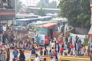 PRTC department staged protest against km buses of private owners in punjab