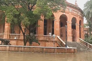 Egmore Museum and Connemara Public Library surrounded by rain water due to heavy rain in Chennai