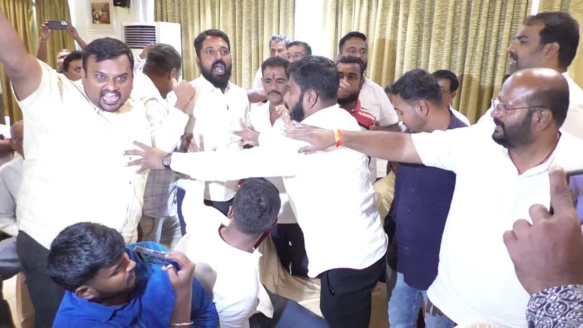 Workers create ruckus at press conference in Mysuru