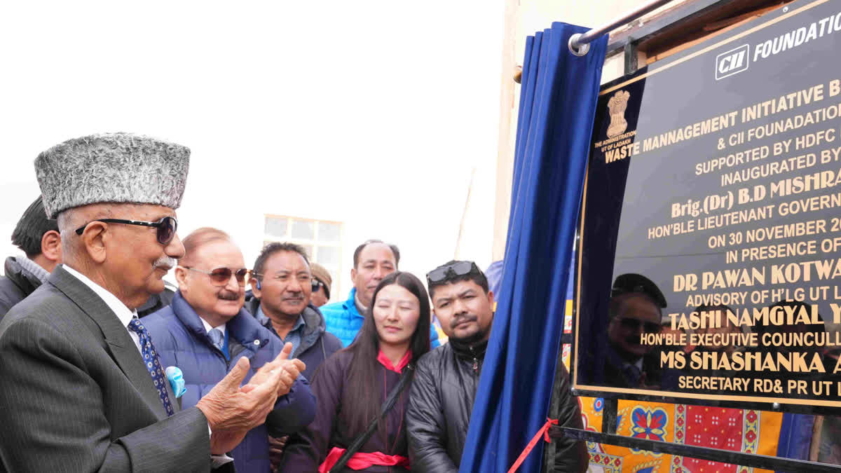 Lt Governor, Ladakh, Brig (Dr) B.D. Mishra (Retd) inaugurates Waste Material Recovery Facility in Leh.