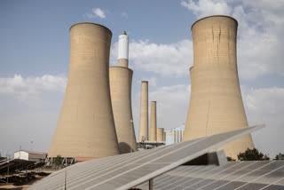 A general view of solar panels at Eskom's Komati power station in Komati on September 9, 2024.