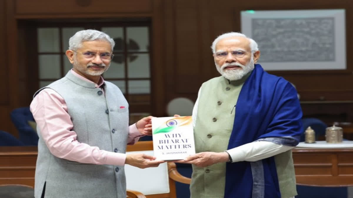 EAM Jaishankar presents Why Bharat Matters book to PM Modi (Photo: ANI)