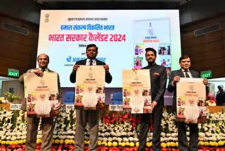 The Union Minister Anurag Thakur launched the Government of India calendar 2024 with the theme of “Hamara Sankalp Viksit Bharat”. The calendar comes up with different themes for every month and a QR code providing further details.