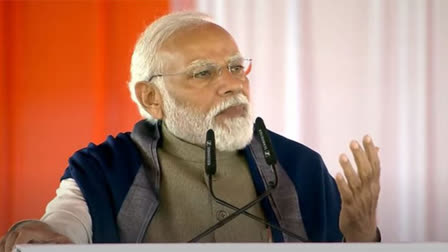 Prime Minister Narendra Modi addressing a gathering in Ayodhya on Saturday (ANI)