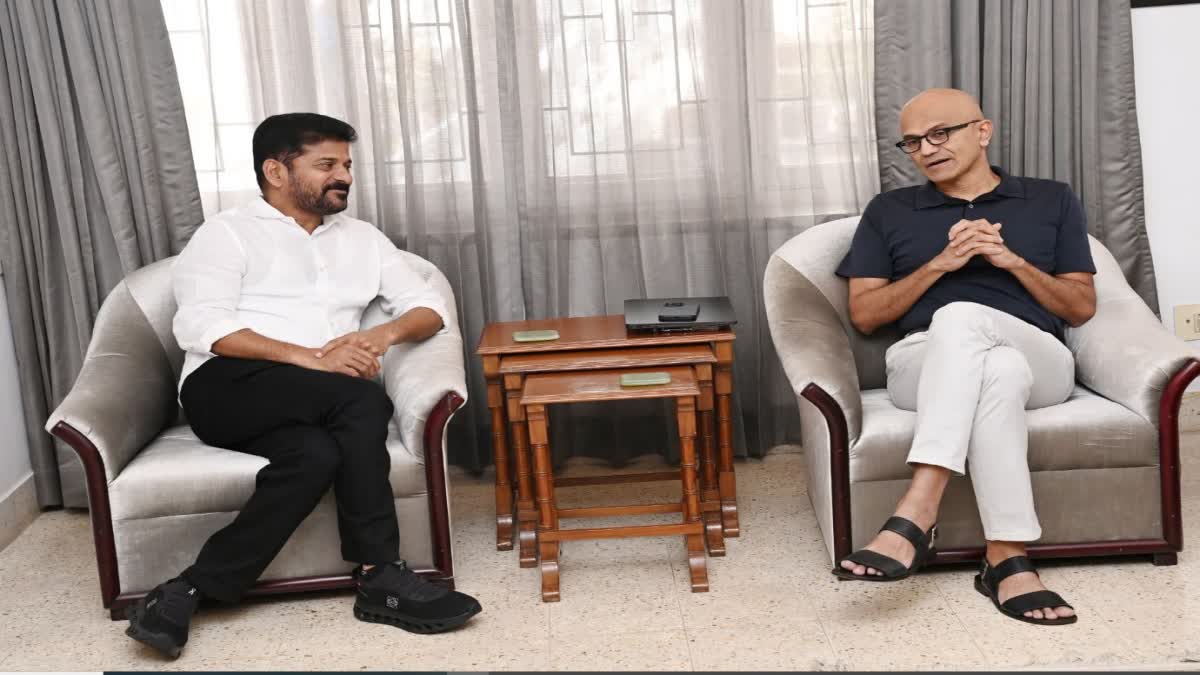 CM Revanth Reddy Meets Microsoft CEO Satya Nadella i