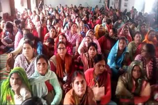 Anganwadi workers are protesting against the take home ration system