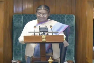 President Droupadi Murmu addresses the interim budget session in the new Parliament