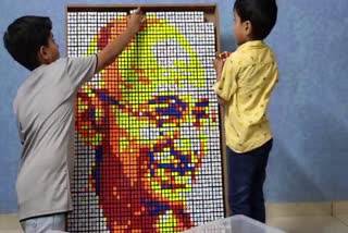 Rubiks cube portraits by kids  Rubiks cube  റൂബിക്‌സ് ക്യൂബുകൾ കൊണ്ട് ചിത്രങ്ങൾ  റൂബിക്‌സ് ക്യൂബ്