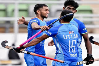 The India men's hockey team secured a victory in high scoring match against formidable Egypt to finish in place at the FIH Hockey5s Men's World Cup at Muscat on Wednesday.