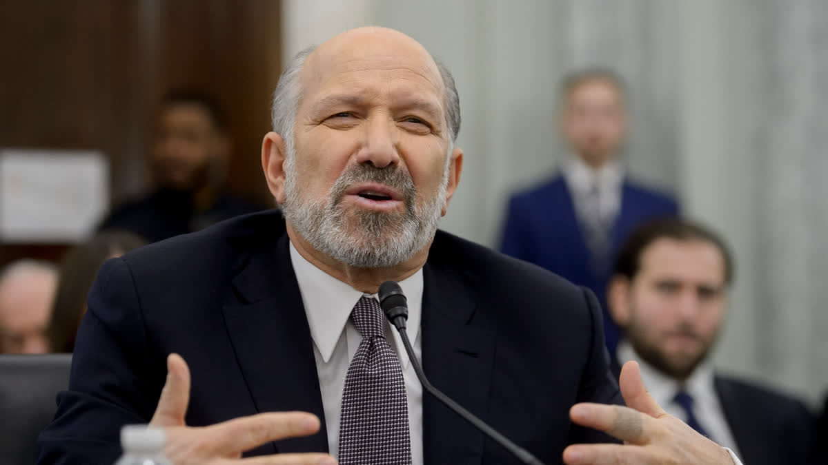 Howard Lutnick, President Trump's nominee to be Secretary of Commerce, testifies during a Senate Committee on Commerce, Science, and Transportation hearing for his pending confirmation on Capitol Hill, Wednesday, Jan. 29, 2025, in Washington.