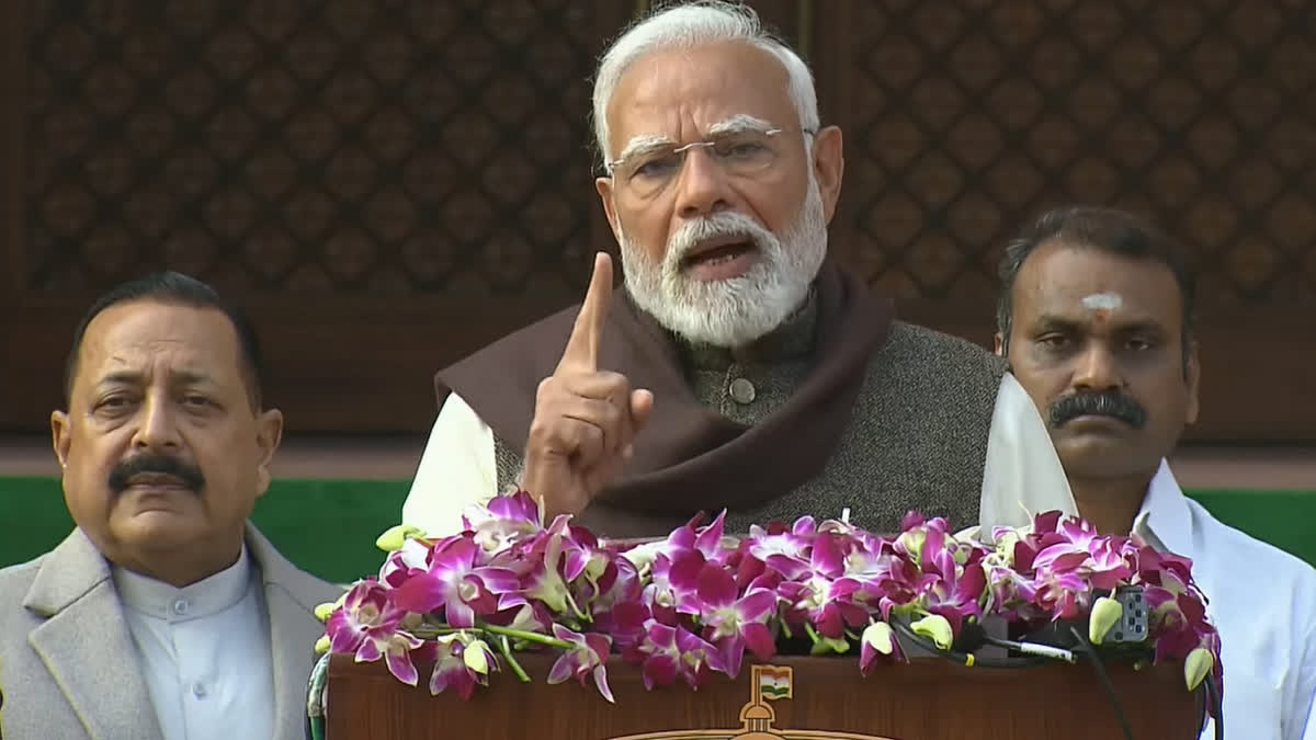 In this screengrab from a video posted by @NarendraModi via Youtube on Jan. 31, 2025, Prime Minister Narendra Modi addresses the media on the first day of the Budget session of Parliament, in New Delhi.