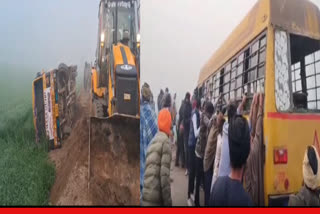 School bus overturns near Alkara village in Barnala, some students injured