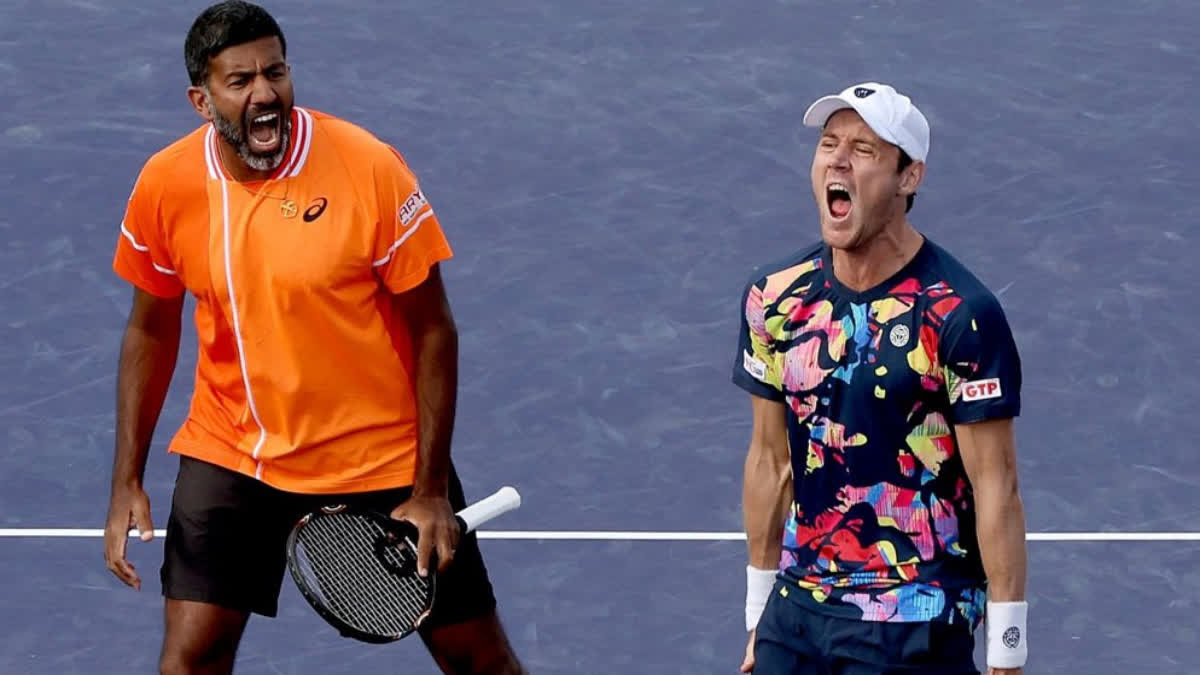 ROHAN BOPANNA  ROHAN BOPANNA MIAMI OPEN 2024  MATTHEW EBDEN  MIAMI OPEN MENS DOUBLES