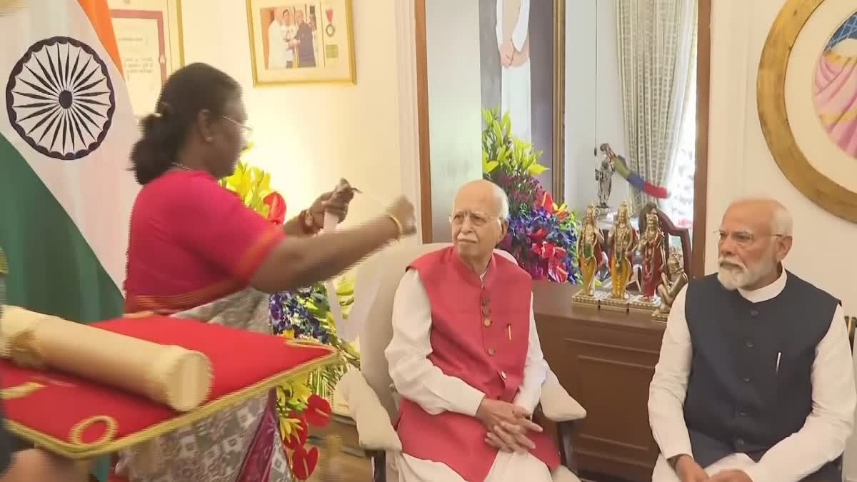 PRESIDENT MURMU CONFERS BHARAT RATNA UPON BJP VETERAN LK ADVANI