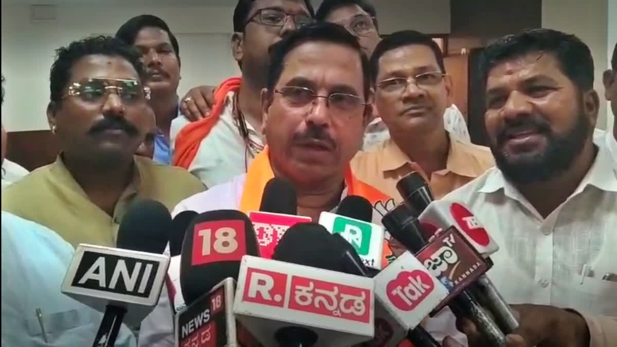 Minister Prahlad Joshi spoke to the media.