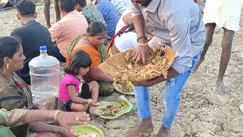 meat meal to three thousand people in ankala parameshwari jatra at madhuvanalli village