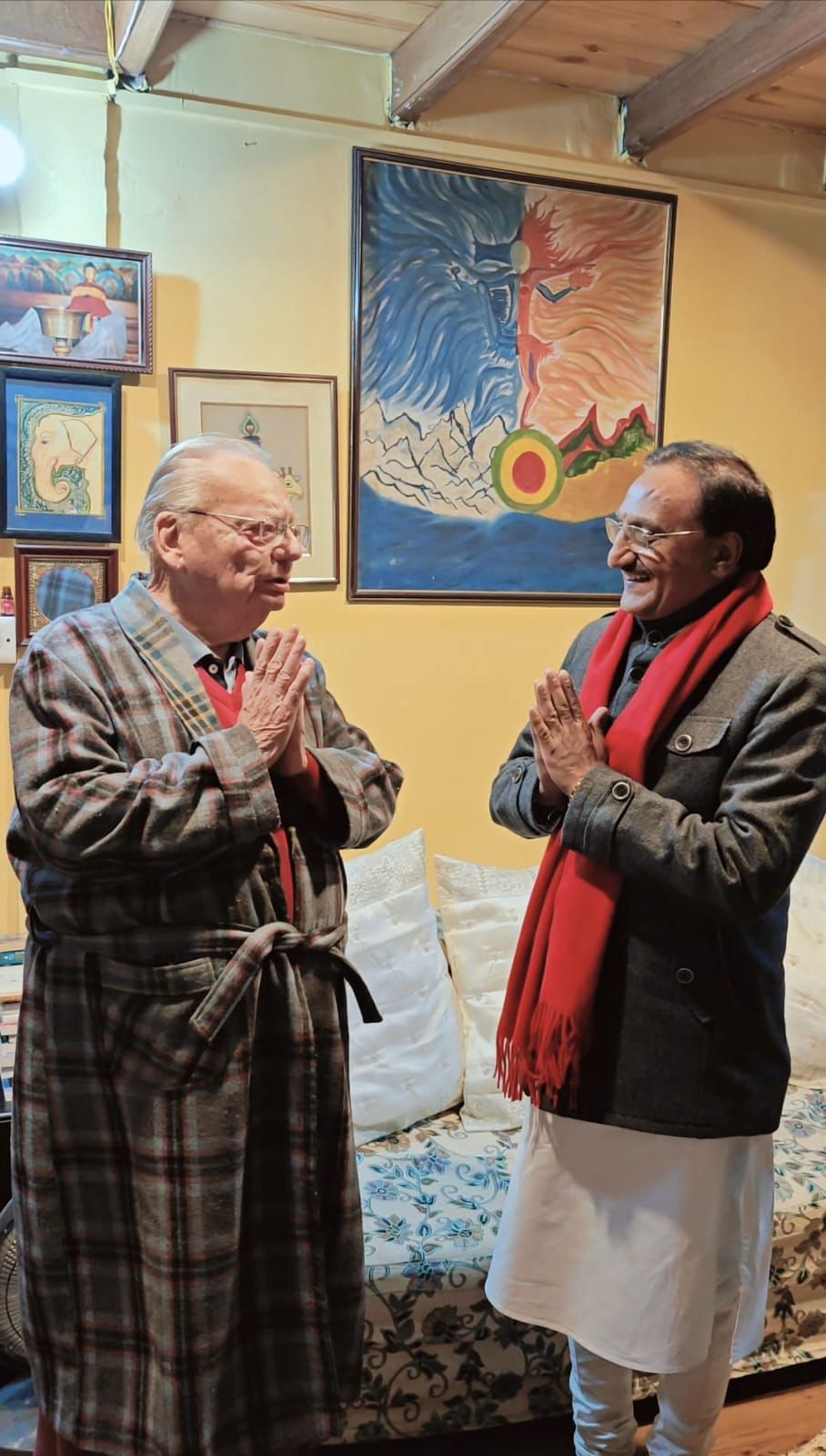 Former Chief Minister Ramesh Pokhriyal Nishank met Ruskin Bond