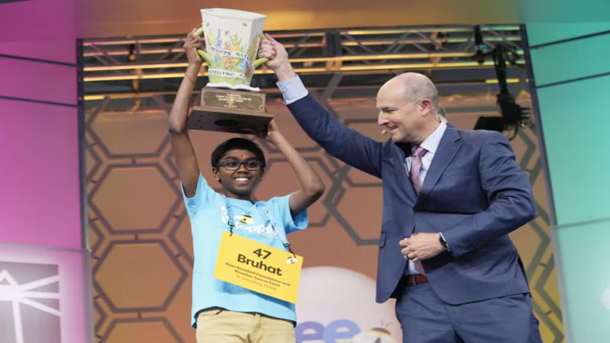 INDO AMERICAN WINS SPELLING BEE  SPELLING BEE COMPETITION  സ്പെല്ലിംഗ് ബീ ചാമ്പ്യൻ 2024  TELUGU BOY WINS SPELLING BEE