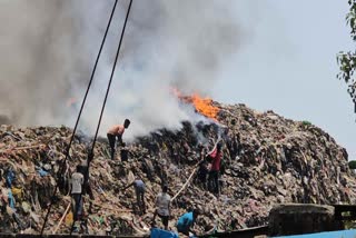 fire broke out in garbage heap