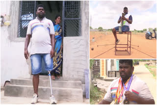 Talented Handicapped Person Winning Medals in Para Athletics