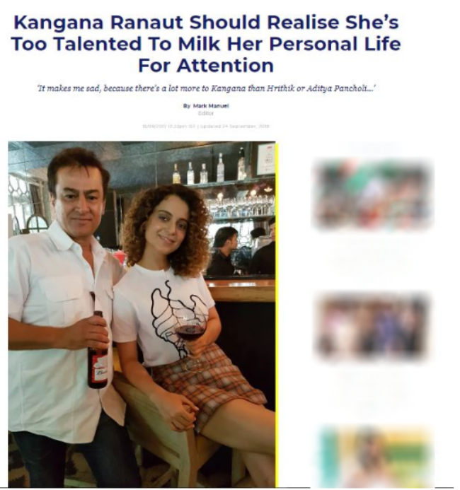 X users were sharing a photo of actor and BJP's Mandi Lok Sabha seat candidate Kangana Ranaut, of having been spotted with gangster Abu Salem. Fact checks revealed that the man in the said picture is a journalist who attended a champagne brunch as part of the actor’s movie Simran’s promo in 2017.