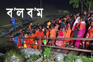 Devotees gathers Kaliabor Hatimura Temple on Bol Bom