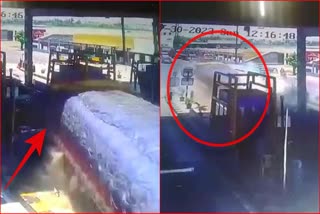 tamil-nadu-madurai-truck-hits-toll-plaza-cctv-video