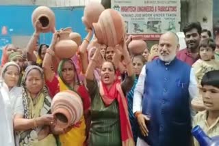 Local people protested regarding water problem