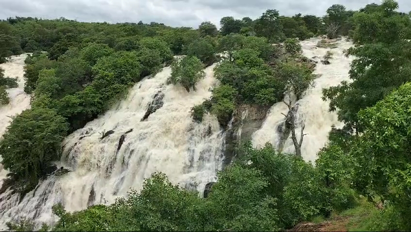 BHARACHUKKI HOGENAKAL FALLS  CHAMARAJANAGARA  TOURISTS BANNED TO FALLS VISIT