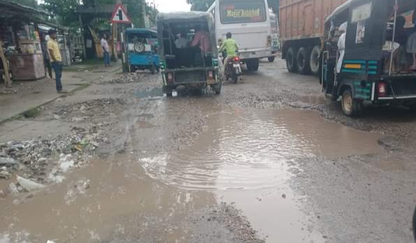 The poor condition of the national highway