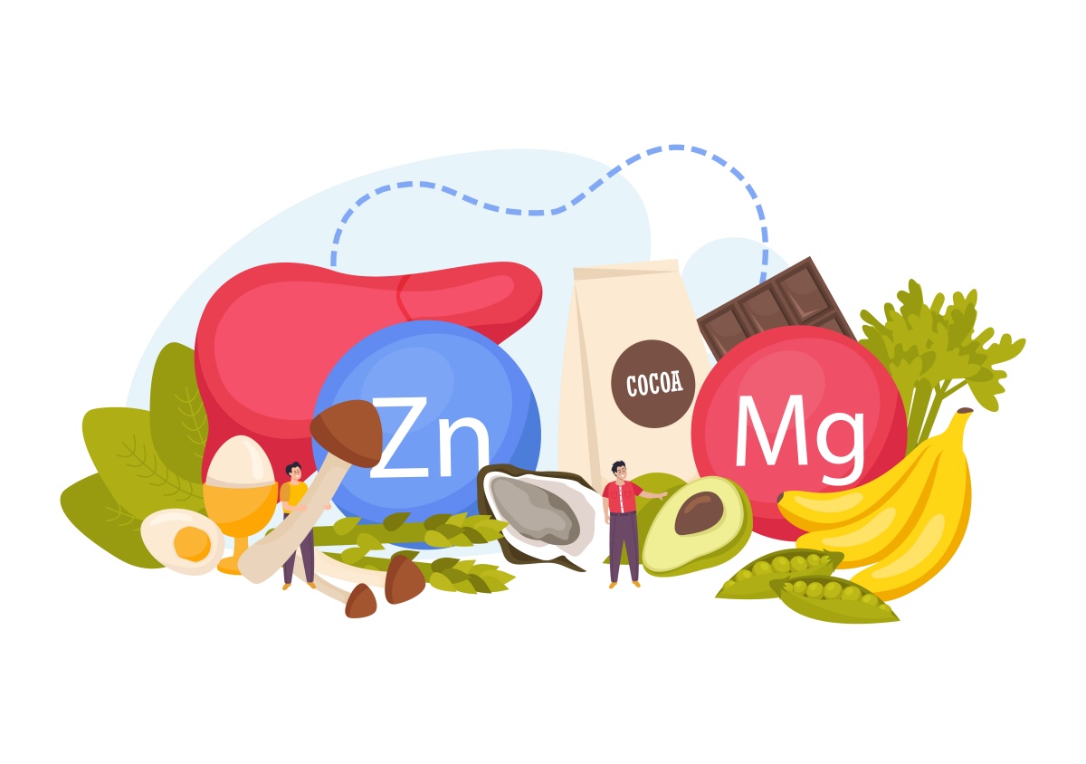 Zinc and magnesium available in foods