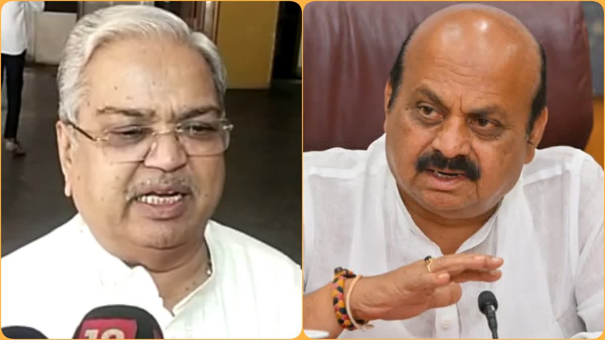 BJP leaders spark on Congress government  Kaveri water release to TamilNadu  BJP leaders spark on Congress  Kaveri water issue  ಕಾಂಗ್ರೆಸ್ ಸರ್ಕಾರದ ವಿರುದ್ಧ ಬಿಜೆಪಿ ವಾಗ್ದಾಳಿ  ತಮಿಳುನಾಡಿಗೆ ಬಿಟ್ಟ ನೀರಿನ ದಾಖಲೆ ಬಿಡುಗಡೆ ಮಾಡಿ  ಕಾವೇರಿ ನೀರು ವಿಚಾರಕ್ಕೆ ಸಂಬಂಧ  ಮಾಜಿ ನೀರಾವರಿ ಸಚಿವ ಗೋವಿಂದ ಕಾರಜೋಳ  ಮಾಜಿ ಸಿಎಂ ಬಸವರಾಜ ಬೊಮ್ಮಾಯಿ  ಕಾಂಗ್ರೆಸ್​ ಸರ್ಕಾರದ ವಿರುದ್ಧ ತೀವ್ರ ವಾಗ್ದಾಳಿ  ಬಿಜೆಪಿ ಸರ್ಕಾರವೂ ನೀರು ಬಿಟ್ಟಿತ್ತು ಎಂದು ಆರೋಪ  ತಮಿಳುನಾಡಿಗೆ ಬಿಟ್ಟ ನೀರಿನ ದಾಖಲೆ ಬಿಡುಗಡೆ ಮಾಡಲಿ  ಡಿಸಿಎಂ ಡಿಕೆ ಶಿವಕುಮಾರ್​ಗೆ ಗೋವಿಂದ ಕಾರಜೋಳ ತಿರುಗೇಟು