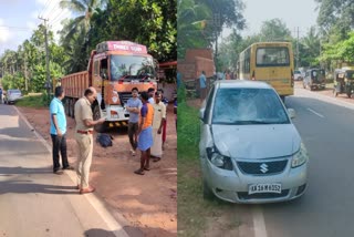 ಕಾರ್ಮಿಕರಿಗೆ ಕಾರು ಡಿಕ್ಕಿ