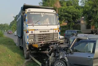 Car collides with a tipper in Rupnagar, woman dies