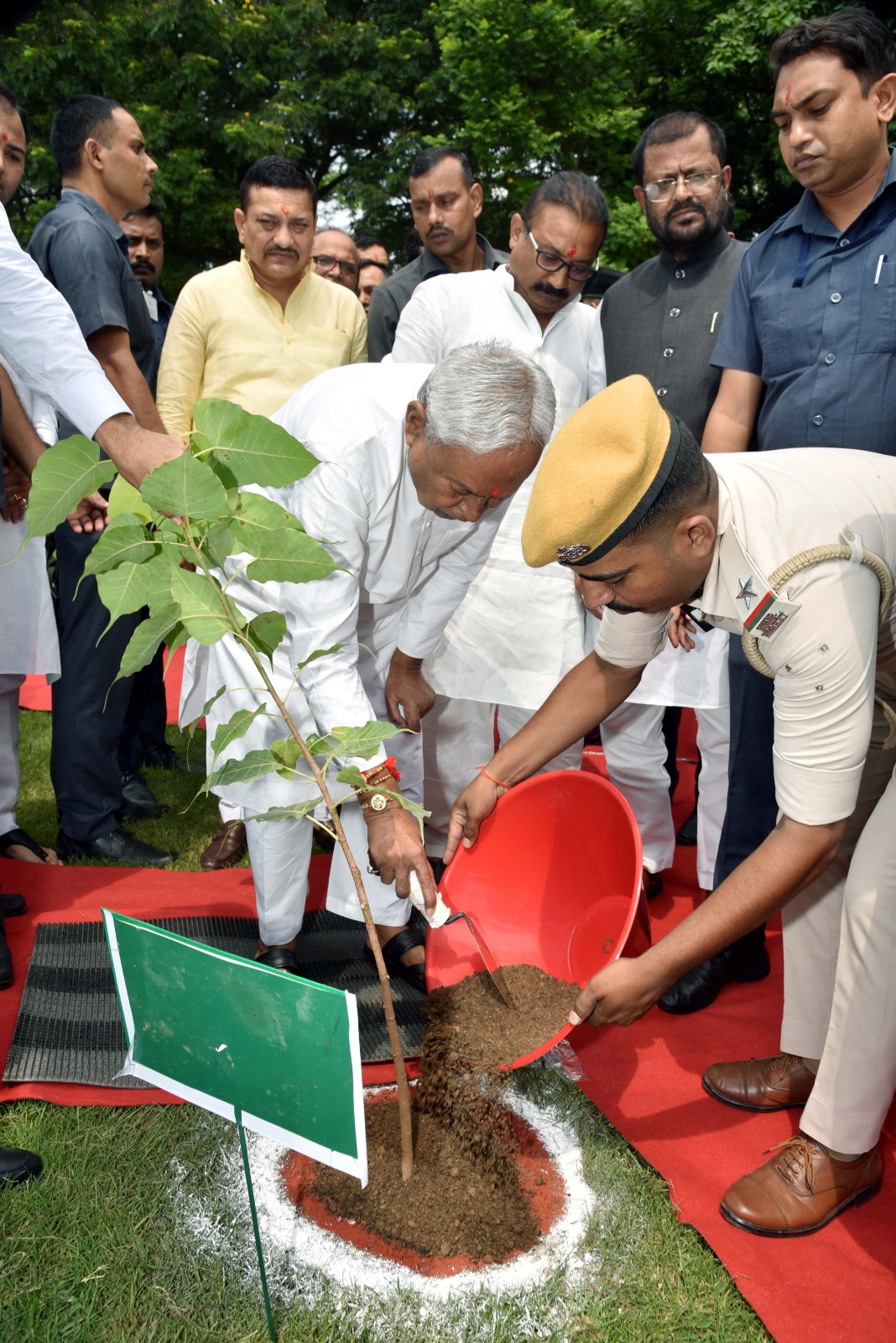 सीएम नीतीश कुमार ने किया वृक्षारोपण