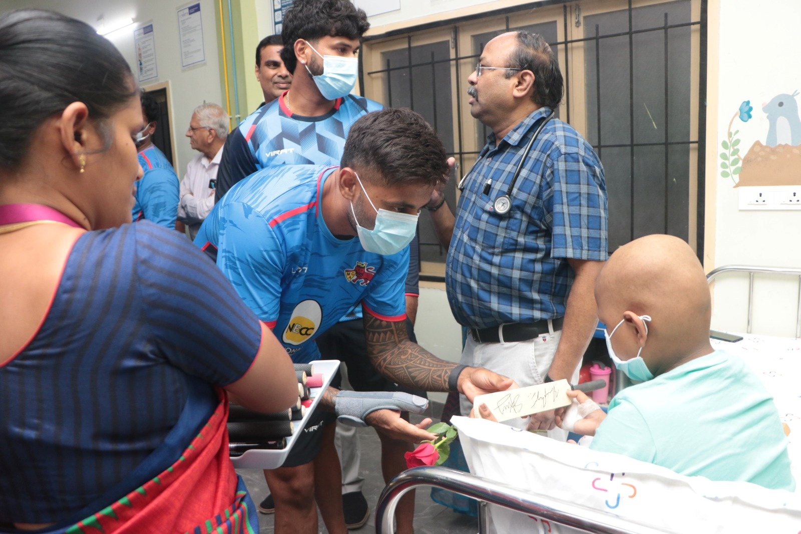 Suryakumar Yadav, Shreyas Iyer met Cancer Treatment Childrens in Coimbatore