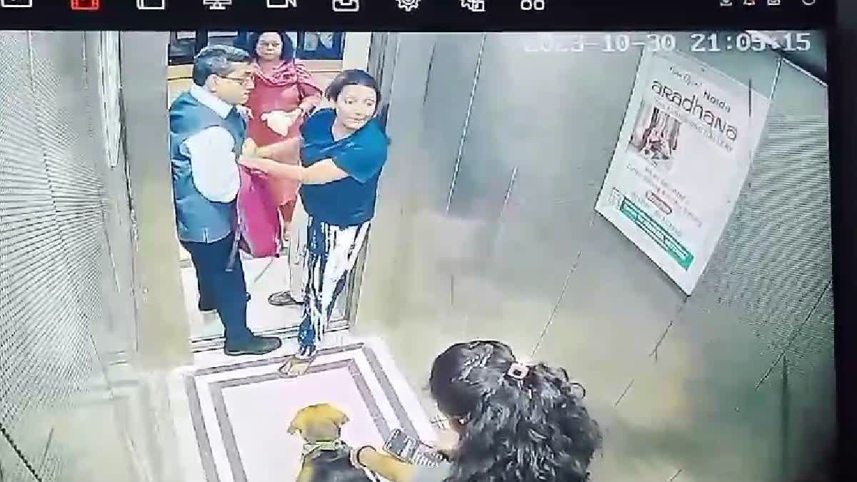 Viral video from Noida: Retired IAS officer gets into fight with pet owner over using lift, slaps her, viral-video-from-noida-retired-ias-officer-gets -into-fight-with-pet-owner-over-using-lift-slaps-her