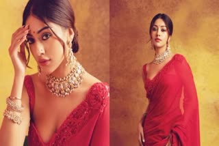 actress Anu Emmanuel latest viral photos in Red Saree