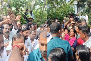 മന്ത്രി വി എൻ വാസവനെ നാട്ടുകാർ തടഞ്ഞു  മന്ത്രി വി എൻ വാസവൻ  കുമരകം ബോട്ടപകടത്തിലെ വിദ്യാർഥിയിടെ മരണം  അനശ്വരയുടെ വീട്ടിലെത്തിയ മന്ത്രി  റോഡില്ലാത്തതിന് മന്ത്രിയെ തടഞ്ഞു  Minister VN Vasavan  VN Vasavan Was Stopped By Locals  Minister VN Vasavan visited Anaswara House  Anaswara Death Boat Accident