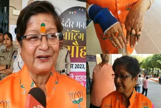 Housewife Dressed in BJP Symbols :