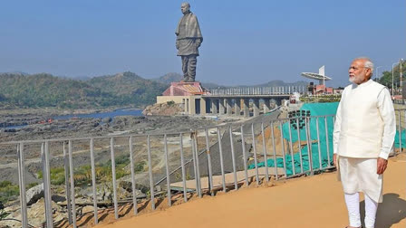 Prime Minister Modi pays floral tribute to Sardar Vallabhbhai Patel at Statue of Unity in Gujarat