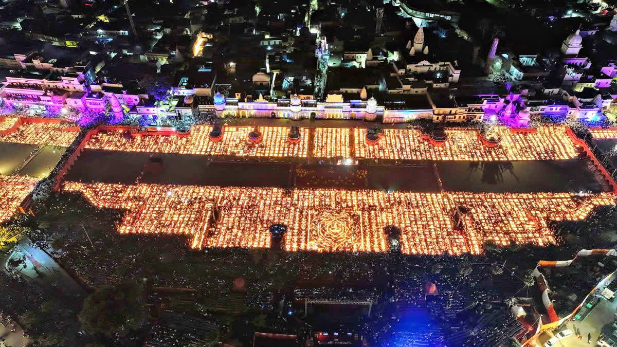 As many as 25 lakh diyas illuminated along the banks of the Saryu River in Ayodhya as part of the grand Deepotsav celebrations on Wednesday evening.