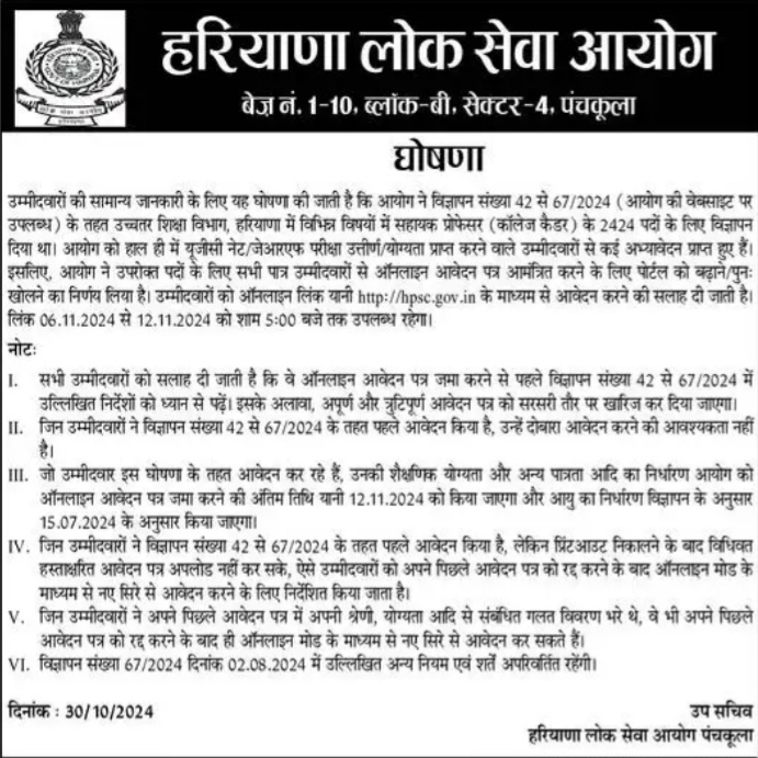 Assistant Professor Recruitment in Haryana