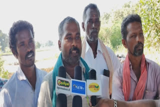 farmers accuse a person encroachment the water pond near arani